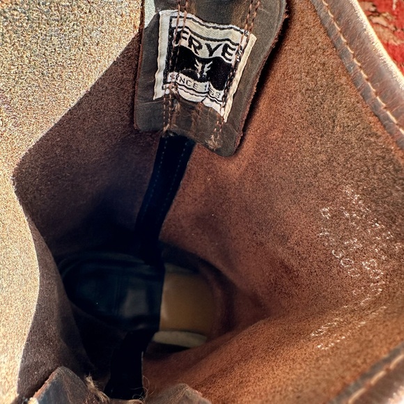 Frye Brown Cowboy & Western Boots with Leather Material and Decorative Strap - Picture 5 of 7